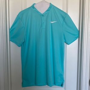 Light Aqua Nike Blade Collar Golf Shirt